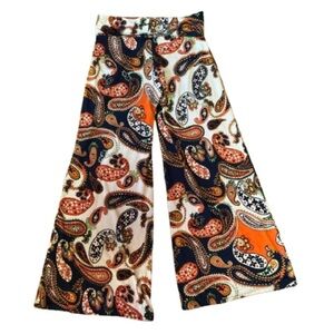 Paisley Wide-Leg Pants